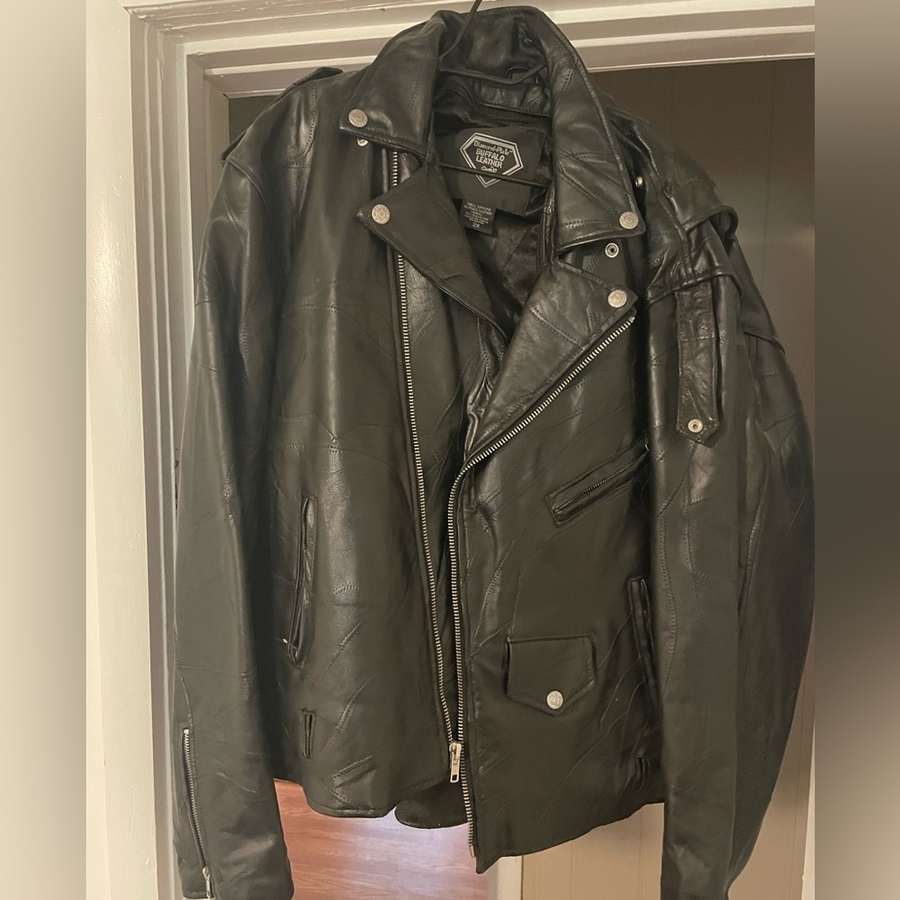 Diamond Plate Buffalo Leather Jacket